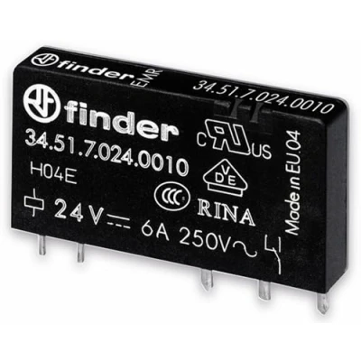 Abbildung von Finder 34.51.7.024.0010, 250 V, Schwarz, 1 Stück Steck /Printrelais