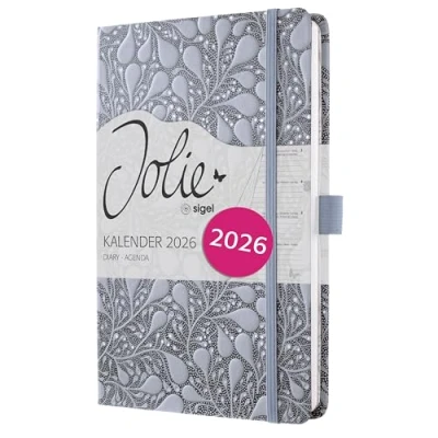 Abbildung von SIGEL J6361 Wochenkalender 2026 ca. A5, Enchanted Sky, blau, Hardcover, Gummiband, Stiftschlaufe, Einstecktasche, 174 Seiten, vegan, Buchkalender, Terminplaner Kalenderbuch Jolie