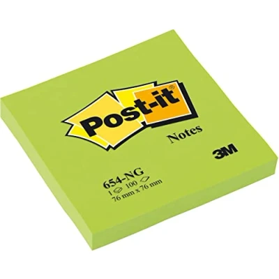 Abbildung von Post It Notes, Neongrün, 76 mm x mm, 100 Blatt/Block, 6 Blöcke Für Notizen, To Do Listen &amp; Erinnerungen