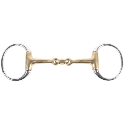Abbildung von Harry&#039;s Horse Eggbutt anatomisch doppelt gelenkig 13,5 Silber / gold