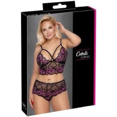 Abbildung von BH plus Slip aus edler 2 farbiger Spitze