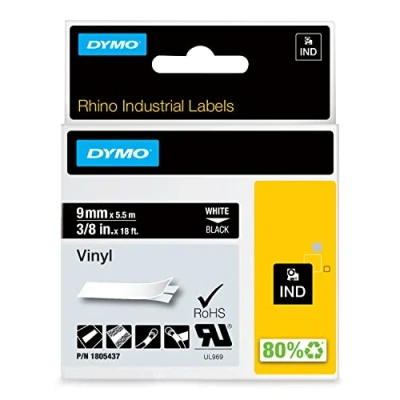 Abbildung von Dymo 1805437 (9 mm) Weiß bis schwarz Tape