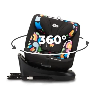 Abbildung von Kinderkraft I GROW Kindersitz 0 36 kg, SIZE 40 150 cm, 360 grad drehbar, Kinderautositz mit Isofix station, FWF und RWF, Verstellbare Kopfstütze/Rückenlehne Liegeposition, Grün