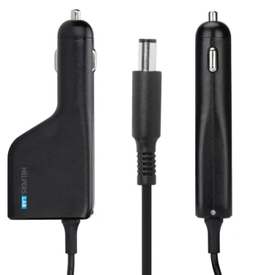 Abbildung von KFZ Ladekabel Netzteil Laptop Auto Ladegerät DC Adapter mit USB QC3.0 für Dell Alienware Chromebook lnspiron Latitude XPS Studio 450 ABFS