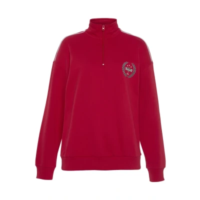 Abbildung von H.I.S Sweatshirt &quot; Loungeshirt&quot;, mit Troyerkragen und Stickerei, Loungeanzug