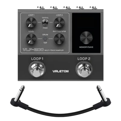Abbildung von VALETON Looper Pedal Zweispur Stereo 99 Projekt Speicherplätze Software Unterstützung für Gitarre, Bass, Keyboard, Gesang Drum Machine VLP 200