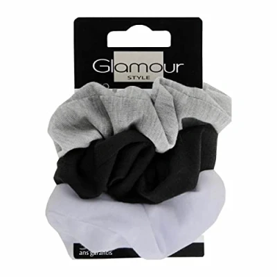 Abbildung von Glamour Style 3 Classic Haargummis, Schwarz/Grau/Weiß