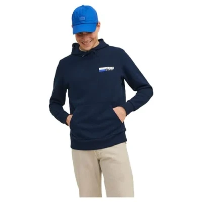 Abbildung von Jack &amp; Jones LOGO Kapuzenpullover, Herren, Größe: Small, Navy blazer