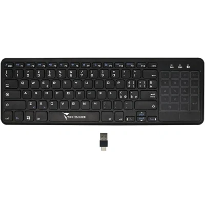 Abbildung von TECHMADE kabellose Tastatur mit multidirektionalem Touchpad, Touch TV Tastatur, einfache Steuerung, Multimedia und integriertes internationales QWERTY Layout