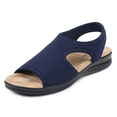 Abbildung von Aerosoft Damen Sandale Stretch 05 leicht druckfrei rundum Weite G H (blau, numeric_39)