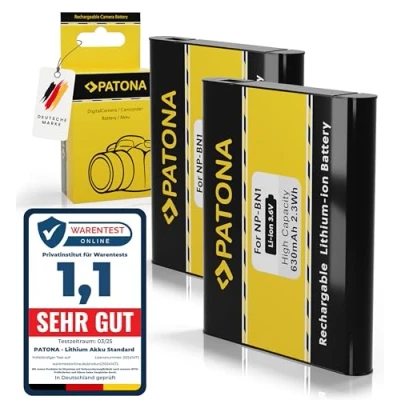 Abbildung von 2x Akku / Batterie NP BN1 für Sony CyberShot DSC W310 W320 W330 W350 W360 W380 W390 W510 W515PS W520...