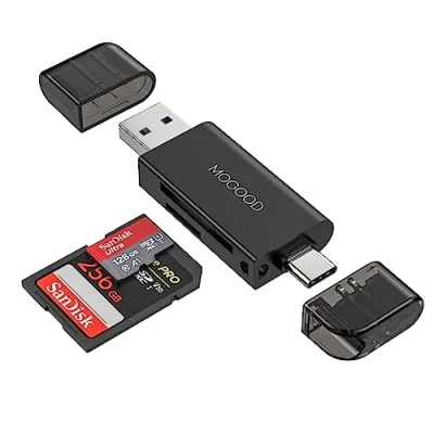 Abbildung von MOGOOD SD Kartenleser USB C Speicherkartenleser 2.0 Micro Adapter Dual Connector 2.0/USB Unterstützt SD/Micro SD/SDHC/SDXC/MMC für MacBookPro,iPad Pro,Galaxy S