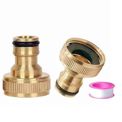 Abbildung von Gartenschlauch Wasserhahn Anschluss, 1,9 cm (3/4 Zoll), Messing, Innengewinde, Wasserhahnanschluss für Schlauch, Gewinde Adapter, 2 Stück