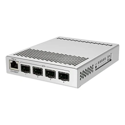 Abbildung von MikroTik MT CRS305 1G 4S+IN L5 4xSFP+ 10GbE. 1xRJ45 GbE. Dual boot. Desktop case