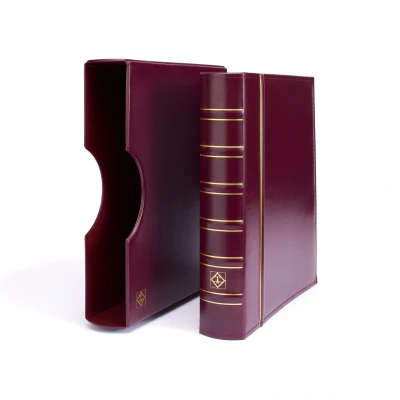 Abbildung von Leuchtturm, Grande Classic, Album (4 Ringe) ohne inhalt inkl. Schutzkassette Rot Abm: 295x335x70 mm. pro Stk.