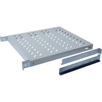 Abbildung von DIGITUS Professional DN 97644 Fachboden mit variabler Tiefe zum Festeinbau in 19&quot; Schränke Traglast 50 kg ab 600 mm Schranktiefe 1HE Farbe grau