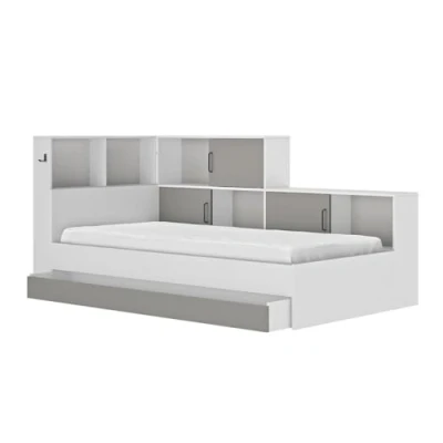 Abbildung von Gami Stauraumbett &quot;&quot;Erwan&quot;, BESTPREIS, viel Stauraum, Made in France, verschiedene Farben&quot;, (B/H/T ca. 220cmx104x120cm), mit großer Schublade, viele Regale und Ablagefächer