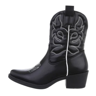 Abbildung von Ital Design Damen Cowboyboots Western Westernstiefelette (83592478) Blockabsatz &amp; Bikerboots in Schwarz