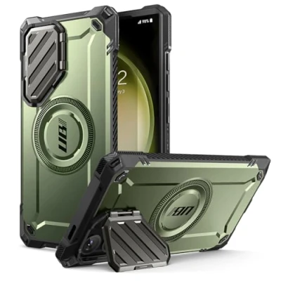 Abbildung von SupCase für Samsung Galaxy S24 Ultra Hülle mit Kameraschutz, [Kompatibel MagSafe und S Pen] Düne Handyhülle Bumper Case Slim Schutzhülle Backcover Ständer Ultra, Grün