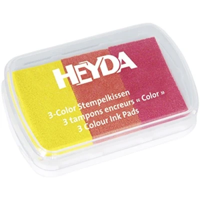 Abbildung von 5 x Heyda Stempelkissen je Farbe 6x3cm Gelb /Rottöne 3 Farben
