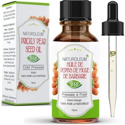Abbildung von Bio Kaktusfeigenkernöl 100% Rein und Natürlich Kaltgepresst, Extra Natives Öl Pflege für Haut, Gesicht, Haare. Vegan