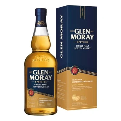 Abbildung von Glen Moray Chardonnay Cask Finish Schottischer Single Malt Whisky aus der Speyside mit Geschenkverpackung 1 x 0,7 l