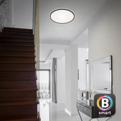 Abbildung von BRILONER LED Deckenlampe flach Smart Home, funktioniert mit Alexa, Fernbedienung, Lampe, Deckenleuchte, Wohnzimmerlampe, Panel, Schlafzimmerlampe, Flurlampe, 42x2,5 cm, Schwarz