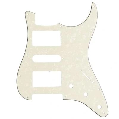 Abbildung von Musiclily Pro 11 Löcher HSH Strat Pickguard Gitarren Schlagbrett für Fender American/Mexican Standard Stratocaster Modern Style,4 lagig Parchment Pearl
