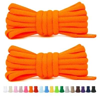Abbildung von Stepace 2 Paar Runde Schnürsenkel für Turnschuhe 60cm 200cm Länge 18 farbige Orange 120cm