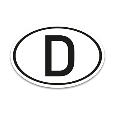 Abbildung von D Aufkleber Länderkennzeichen Deutschland Schwarz &amp; Weiß Sticker 17,5 x 11,5 cm DIN genormt PKW LKW Wohnmobil Auto verpflichtend außerhalb der EU kfz714