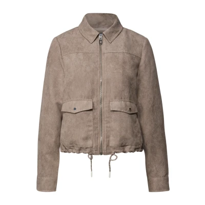 Abbildung von Street One Damen 2116757 Cordjacke mit Zipper, bark Brown, 46