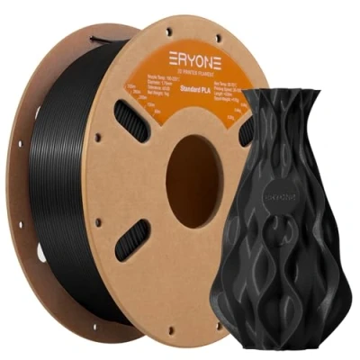 Abbildung von ERYONE PLA Filament 1.75 mm, 3D Drucker PLA, Maßgenauigkeit +/ 0,03 mm 1 kg/Spule, Kohlen Schwarz
