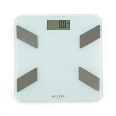 Abbildung von Salter Glas Analysewaage Elektronische digitale Körpergewichts , Körperfett und Körperwasserwaage, 180kg/23st 3lb, LCD leicht ablesbar, für 9 Benutzer, sofortiges Ablesen, inkl. Batterien