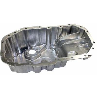 Abbildung von METZGER 7990018 Ölwanne mit Ölablassschraube Bohrung für Ölstandsensor, ohne Ölwannendichtung Aluminium Druckguss VOLKSWAGEN: Golf 5 Schrägheck