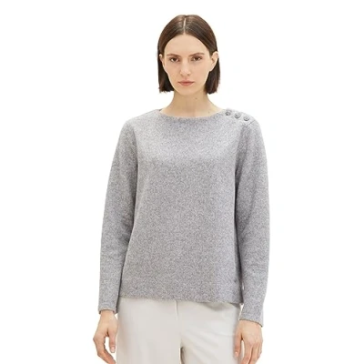 Abbildung von TOM Tailor MIT Uboot Ausschnitt Strickpullover, Damen, Größe: 36, Grau