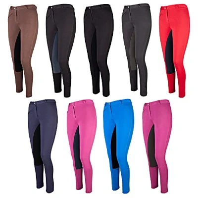 Abbildung von Pfiff 101197 Damen Reithose Vollbesatz Vollbesatzreithose Fuchsia / Braun, 36