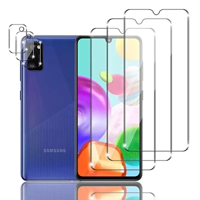 Abbildung von Ydiciv 3+3 Stück Schutzfolie für Samsung Galaxy A41 Panzer Schutz Glas, 3 Stücke panzerfolie und Kamera 9H Härte, HD Klar Schutzglas, No Bubble,