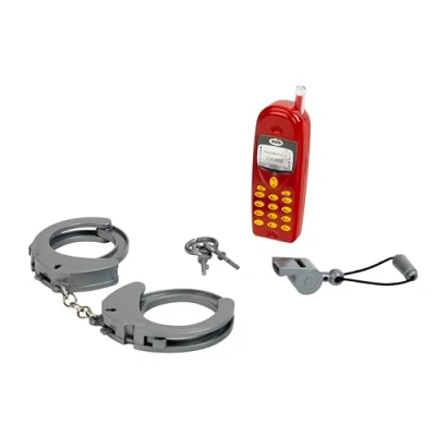 Abbildung von Theo Klein 8860 Polizei Set I Ausstattung und Zubehör für Fans inkl. Handschellen, Trillerpfeife Spiel Handy Spielzeug Kinder ab 3 Jahren