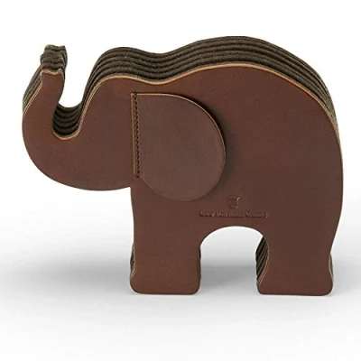 Abbildung von Graf von Faber Castell 118722 Stiftehalter Elefant aus Leder, mit 12 Buntstifte Polychromos