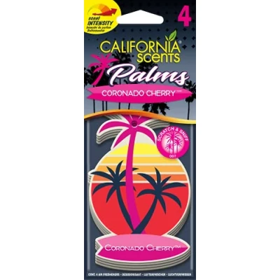 Abbildung von California Car Scents AC CS AMBIENTADOR COCHE Palmera Papel 4UDS Cereza