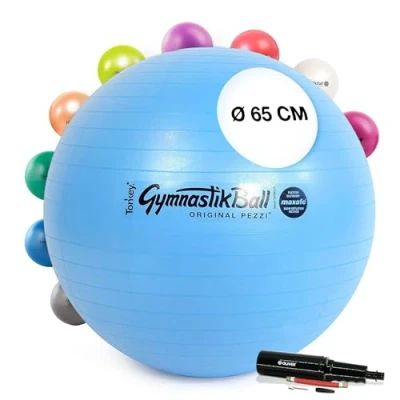 Abbildung von PEZZI Original Pezziball MAXAFE 65 cm mit Pumpe lightblue Gymnastikball
