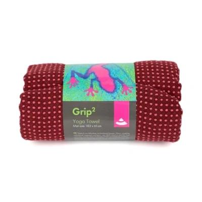 Abbildung von Yogatuch GRIP ² Yoga Towel mit Antirutschnoppen dunkelrot