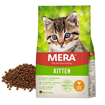 Abbildung von MERA Cats Kitten Huhn (10kg), Trockenfutter für heranwachsende Katzen, getreidefrei &amp; nachhaltig, mit hohem Fleischanteil