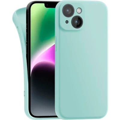 Abbildung von MyGadget Hülle Kompatibel mit iPhone 14 Plus robuste Silikon Schutzhülle TPU Case Slim Silikonhülle Back Cover Kratzfest Handyhülle Matt Mint