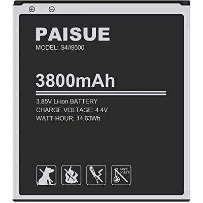 Abbildung von Galaxy S4 Akku, 3800 mAh Neuer verbesserter Li Ionen Ersatzakku für Samsung EB B600BE, I337, I545, L720, M919, I9506, I9500, I9505, R970 (Nicht Mini)