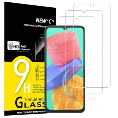 Abbildung von NEW&#039;C 3 Stück, Panzer Schutz Glas für Samsung Galaxy M33 5G (6,6&quot;), Frei von Kratzern, 9H Härte, HD Displayschutzfolie, 0.33mm Ultra klar, Ultrabeständig