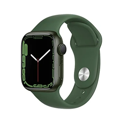 Abbildung von Apple Watch Series 7 (GPS, 41MM) Aluminiumgehäuse Grün mit Clover Sportarmband (Generalüberholt)