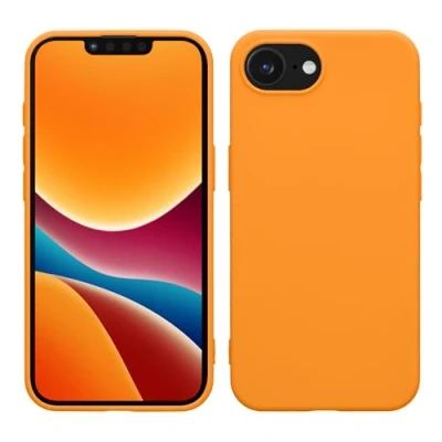 Abbildung von kwmobile Hülle kompatibel mit Apple iPhone SE 2025 / 4 4. Generation weiches TPU Silikon Case Cover geeignet für kabelloses Laden Fruity Orange