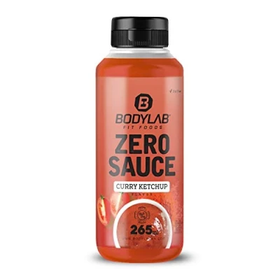 Abbildung von Bodylab24 Zero Sauce Curry Ketchup 265ml, kalorienarm, nur 3 9 kcal je 15g Portion, fett und zuckerreduziert, perfekt zum Verfeinern von Gerichten, als oder Dressing, ideal für jede Diät
