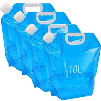 Abbildung von Kamiya 4 Stück 10L Faltbarer Wasserkanister mit Dichtem Deckel,Flexibler Wasserkanister,10 Liter Bpa Frei für Outdoor Camping